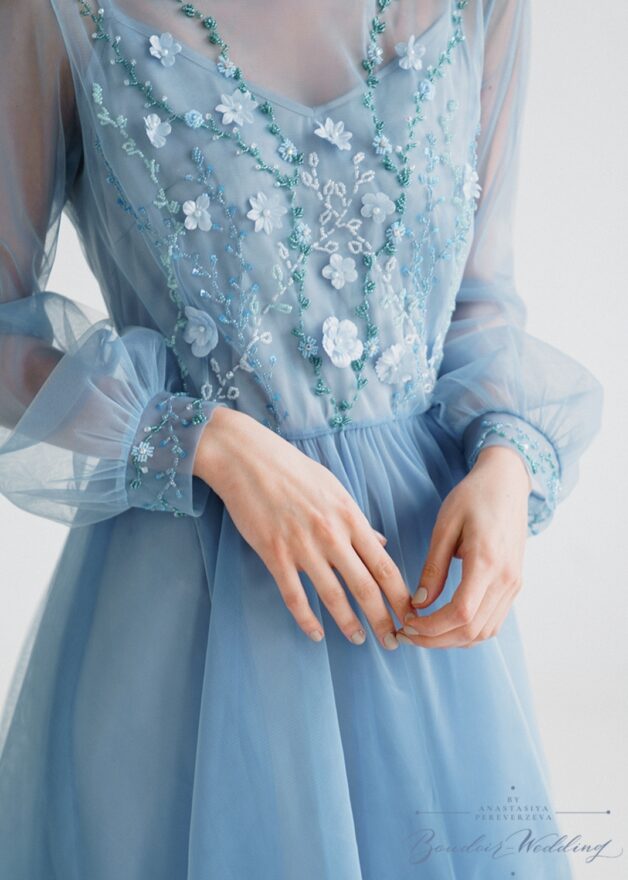 Фото Голубое свадебное платье Aura